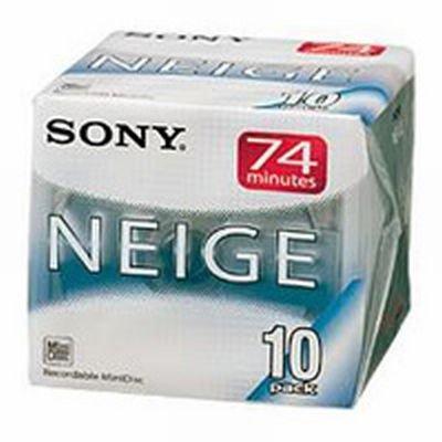 SONY MD ~jfBXN 74 10PACK NEIGE 10MDW74NEB