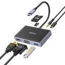USB-C ハブ、iDsonix 7-in-1 USB C ハブ アダプター、4K HDMI、VGA、100W 充電、USB 3.0 5Gbps データ ポート、3.5mm オーディオ、Dell/HP/Lenovo/MacBook Pro ラップトップ用(2)