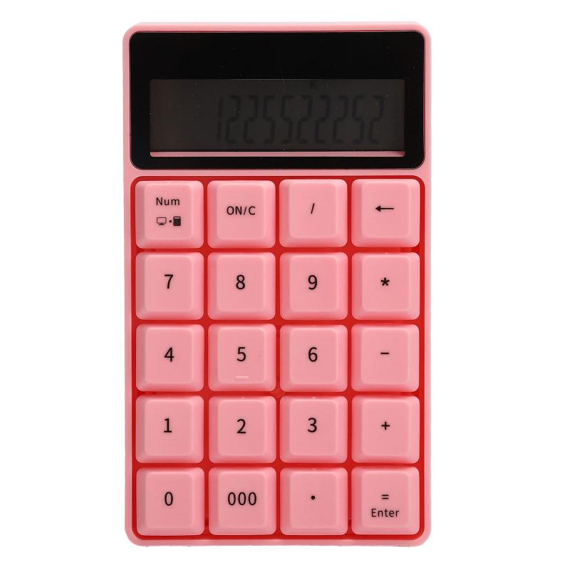 Pinke Wireless Number Pads Numeric Keypad Numpad 20 Keys Portable 2.4 GHz Financial Accounting Number Keyboard with Calculator for Laptop PC Desktop Surface Pro Notebook(ワイヤレスsk657agキーパッド657ピンク)