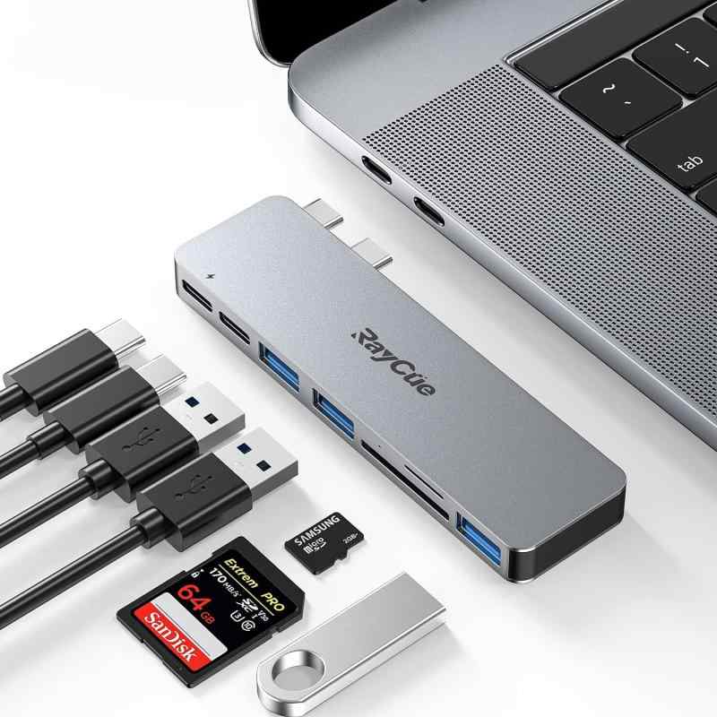 RayCue Macbook Air ϥ Macbook Pro ϥ USB C ϥ 7ݡ Macbook USB Ѵץ thunderbolt 3 ɥå󥰥ơ PD SD/TF USB3.0ݡ*3 Ķ ѥ