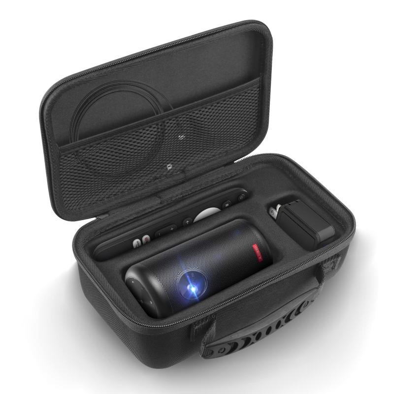 ZBRGX Nebula Capsule II 保護ケース、Anker Nebula Capsule II Laser 専用の収納ケース 、EVAハードケース、プロジェクター、リモコン、充電器、ケーブルを収納可能、防水 耐衝撃 携帯に便利 (ブラック)