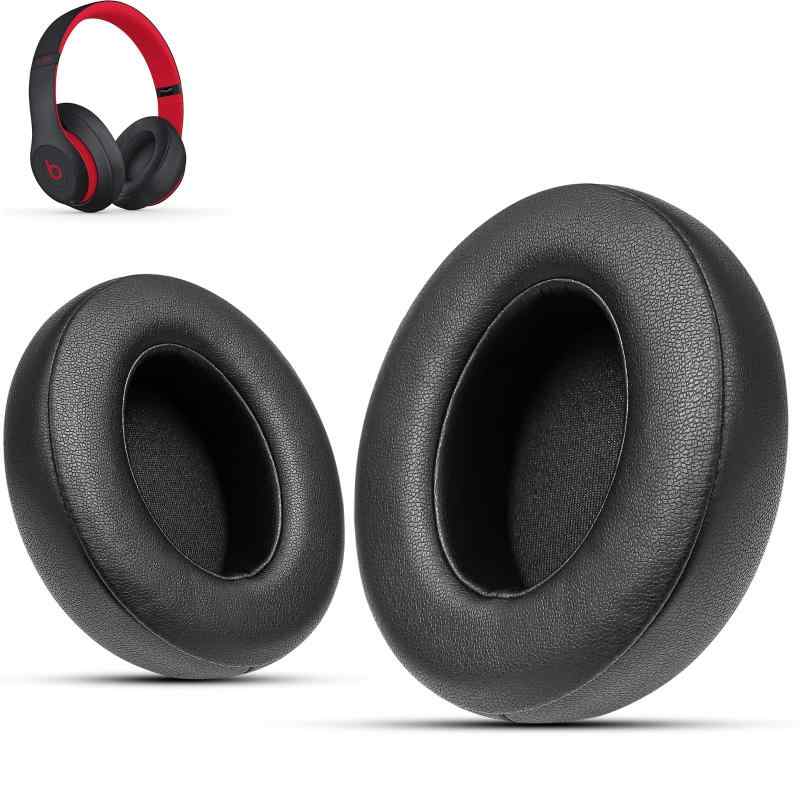 Beats Studio3 Wireless用高適合性イヤーパッド ビーツヘッドホン対応 快適メモリフォーム 【ワイヤレスヘッドホン交換用】(黒)