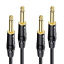 Cable Matters 2本セット ギターケーブル ギター シールド 1.8m, 6.35mmモノラルプラグ 楽器用ケーブル TS ストレートプラグ(2)