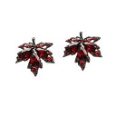 misaki 美しい ジルコニア 紅葉 ピアス もみじ 両耳 スタッドピアス レディース (紅葉ピアス)