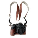 Koowl 対応 Canon キヤノン EOS R10 カメラ バッグ カメラ ケース 、Koowl手作りトップクラスのPUレザーカメラハーフケース、一眼カメラケース、防水、防振、携帯型、三脚設置でき、付属品：カメ