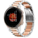 Lamshaw for Venu 2S バンド, ステンレス メタル ベルト 交換バンド 対応 Garmin Venu 2S スマートウォッチ (シルバーローズ)(2)