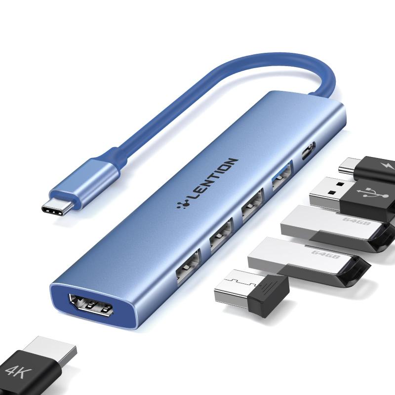 LENTION 6 in 1 USB C ϥ CB-CH17 100W PD ® USB 3.0 4K HDMI USB Type-C c Ѵץ   ®ǡž ɥå MacBook Pro AiriPhone 15 Plus Pro MaxiPad Pro AirSurface Pro Goʤб (֥