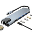 USB C ハブ 6 in 1 Type-C HUB NMEPLAD【HDMI PD RJ45 3 USB3.0】ギガビットイーサネット LAN ポート1000M 4K@30Hz解像度 100w PD高速充電ポート 3 USB3.0 5 Gbps 高速データ転送(USB-C ハブ 6-in-1 (LAN 1000M))