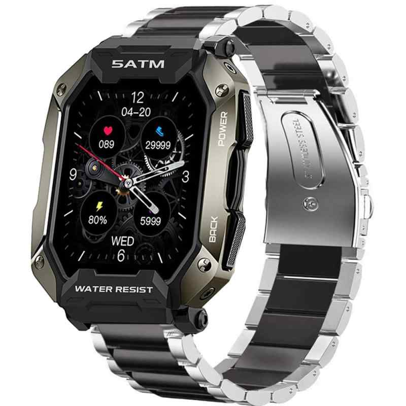 Lamshaw oh Ή AMAZTIM C20, XeX ^ xg oh Ή Kospet Tank M1 Pro/AMAZTIM C20 1.71&quot; Military Sports Smart Watch/Slothcloud Smart Watches/C20 Military X}[gEHb` (Vo[ubN