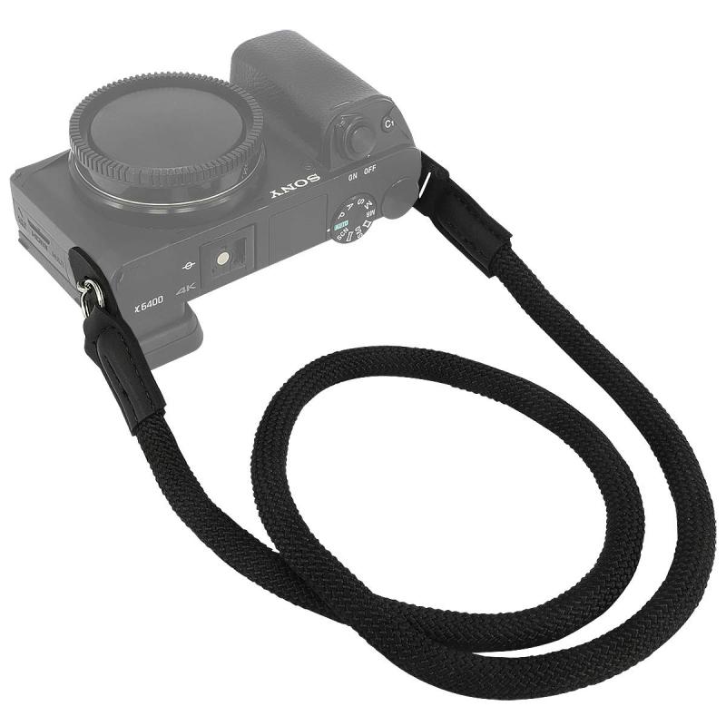 Haoge カメラネックストラップ Olympus E-M1 E-M5 II III E-M10 II III E-P5 E-PL5 E-PL6 E-PL7 E-PL8 E-PL9 E-PL10 SH-1 SH-2 SH-3 Pen-F EM1 EM5 EM10 EP5 EPL7 EPL8 EPL9 EPL9 EPL9 PL10ペン F クライミングロープ ブラック