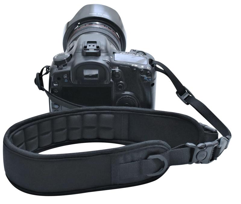 カメラ用 ネックストラップ エアークッション 肩パッド クイックリリース 分離式 (BLACK)