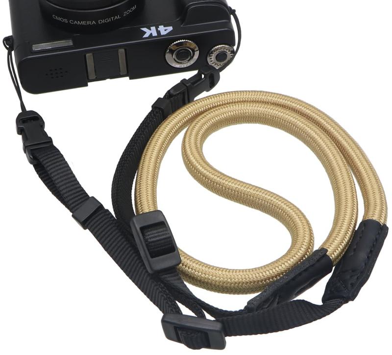 [INPON] カメラストラップ ネックストラップ 長さ調整可能 クライミングロープ製 ミラーレス一眼/コンパクトデジタルカメラ用 ベージュ