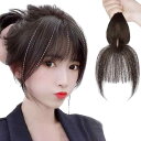 ヘアピース ポイントウィッグ 前髪ウィッグ ブラック 黒 つむじ付き シースルー 3Ⅾ構造 自然 分け目手植え 白髪隠れ増毛 小顔 通気性 耐熱 男女通用
