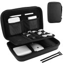 ProCase ガジェットポーチ、防水性のあるEVA材、大容量、3層仕組み MacBook アダプタ・ Magic Mouse 2・ USB Flash Disk・SD収納、スマホ・タブレット充電・ケーブルの小物入れ、PC周辺アクセサリーの整(2)