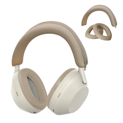 3x Sony WH-1000XM5対応 カバー - ヘッドバンド イヤーパッド 防塵 ソフト シリコン - ベージュ 3x Sony WH-1000XM5対応 カバー - ヘッドバンド イヤーパッド 防塵 ソフト シリコン - ベージュ
