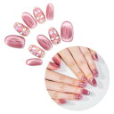 SoraraBeauty ネイルチップ 100%ハンドメイド 貼るだけネイル ジェルネイル ネイルシール セルフネイル ネイルステッカー おうちネイル ネイルデザイン セルフネイル (ピンクB01, XS)