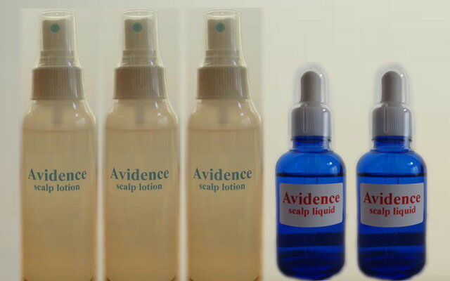 【送料無料】Avidence（アビデンス）スカルプセット 3か月：育毛ローション100ml×3本＋育毛リキッド50ml×2本セット★今最強の育毛成分リデンシル＋キャピキシル配合！サロン専売 業務用育毛剤　抜け毛・薄毛対策に！フケ・頭皮のかゆみ・白髪対策に！