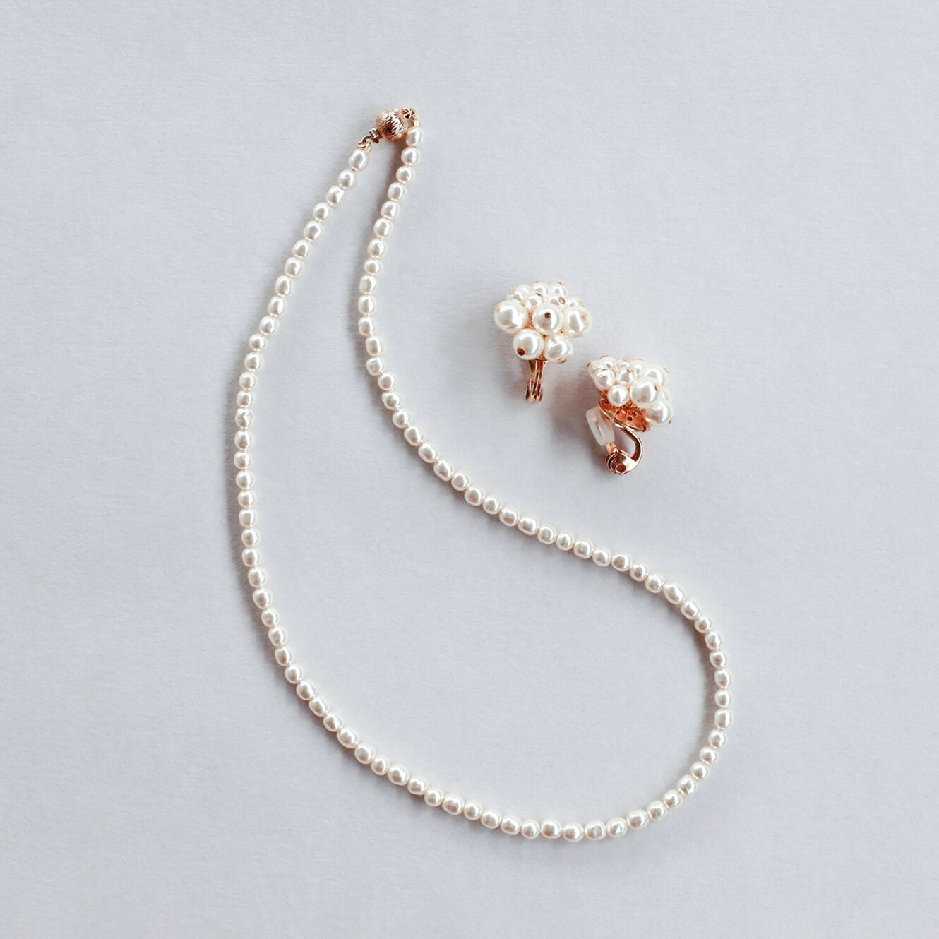 【アクセサリーハンドメイドキット】(Miyuki) A Little Kit for Handcraft バロックパールネックレス＆プレートイヤリング 『フラワーのイヤリング（工具付き） HCA-2T』