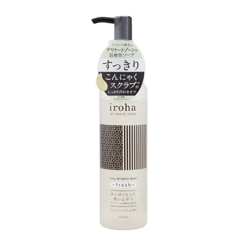 iroha イロハ インティメート ウォッシュ フレッシュ 135mL こんにゃくスクラブ 天然精油配合 ジュニパーとライムの香り [ギフトラッピング対応]