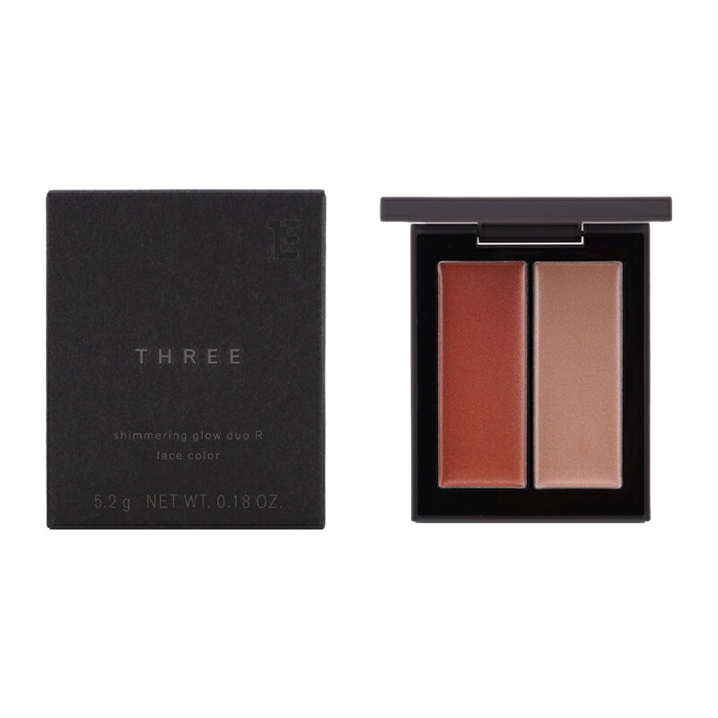 THREE スリー シマリング グロー デュオ R 02 部分用フェイスカラー 5.2g チークベース ハイライト 血色感 ツヤ メイクアップ [ギフトラッピン...