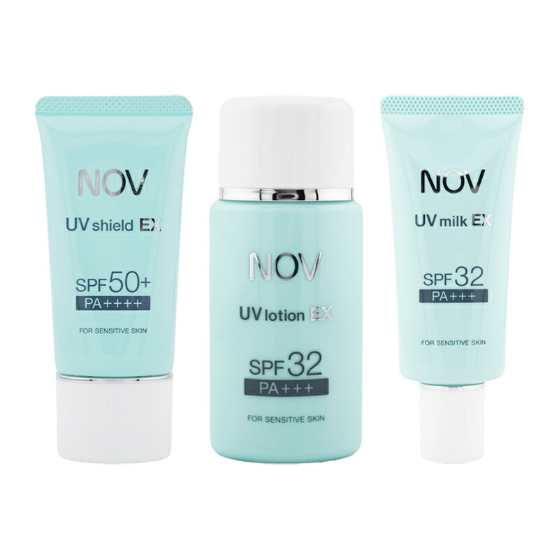[3種類から選べる]NOV ノブ UVシールド ローション ミルクEX SPF32 PA+++ 低刺激性 無香料 無着色 日焼け止め 敏感肌 にきび肌[ギフトラッピング対応]