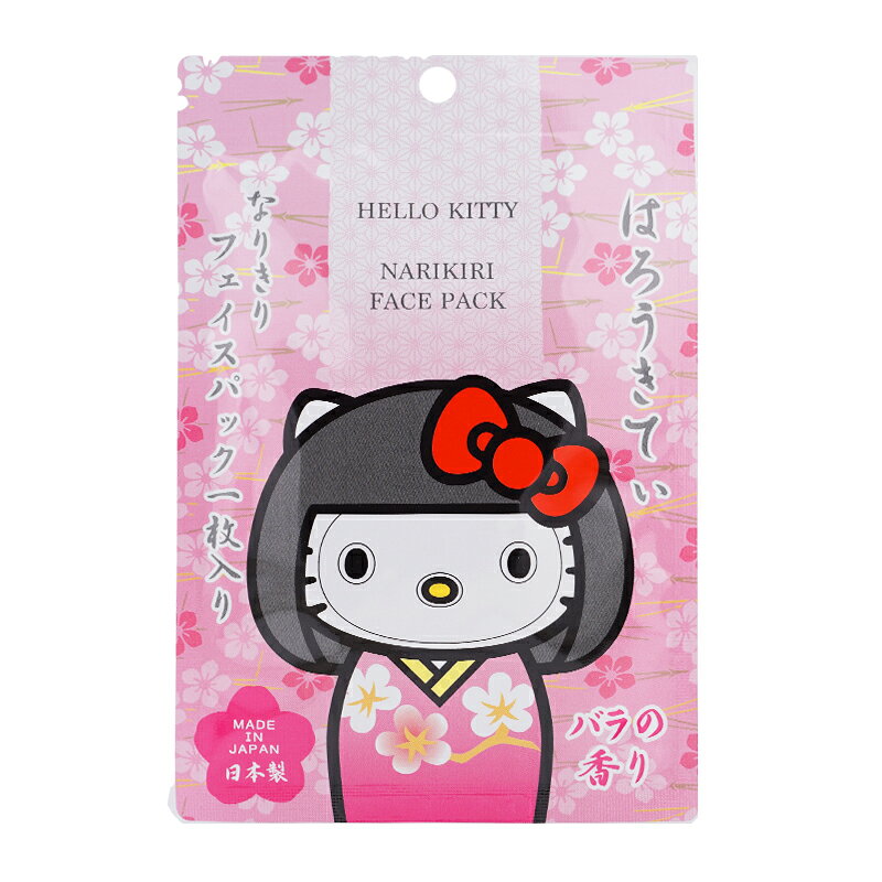 乐天商城 - Sanrio サンリオ なりきりフェイスパック ハローキティ なりきり バラの香り 1枚入り 20mL 旅行[ギフトラッピング対応]
