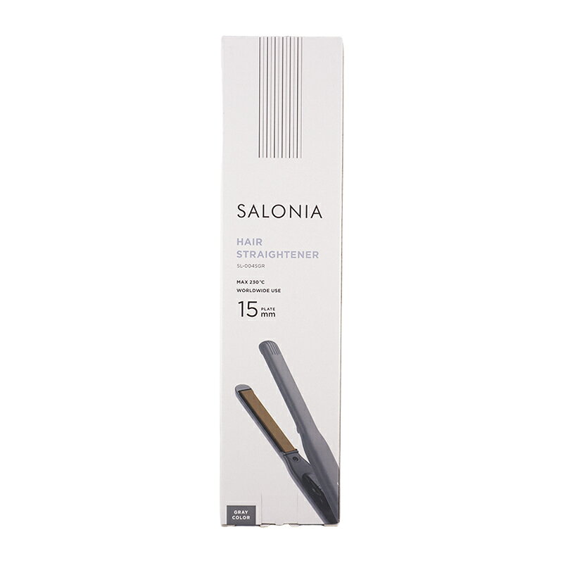 SALONIA サロニア ストレートヘアアイロン 15mm グレー SL-004SGR マイナスイオン ...
