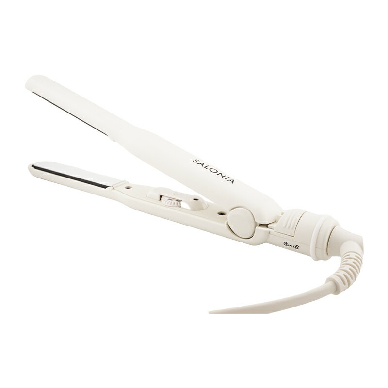 SALONIA サロニア ストレートヘアアイロン 15mm ホワイト SL-004SW マイナスイオン 専用耐熱ポーチ付き[ギフトラッピング対応](2)