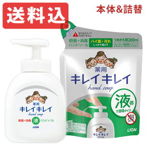 【送料込】キレイキレイ 薬用液体ハンドソープ シトラスフルーティの香り 本体250ml＆つめかえ用200ml セット販売 殺菌成分配合 ライオン LION【送料無料】