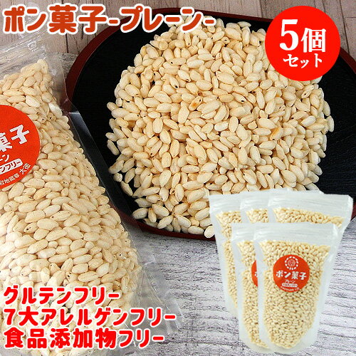 昔ながらのポン菓子 やさしい味付けで子どもも食べやすい ポン菓子 プレーン 60g×5個セット お米 おかし おやつ 大徳【送料込(北海道除く)】
