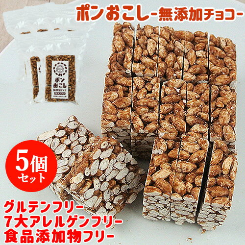 季節限定 無添加チョコ味 ふわっとサクッと食感でパラパラこぼれず子どもも食べやすい ポンおこし（無添加チョコ）60g×5個セット 大徳【送料無料】