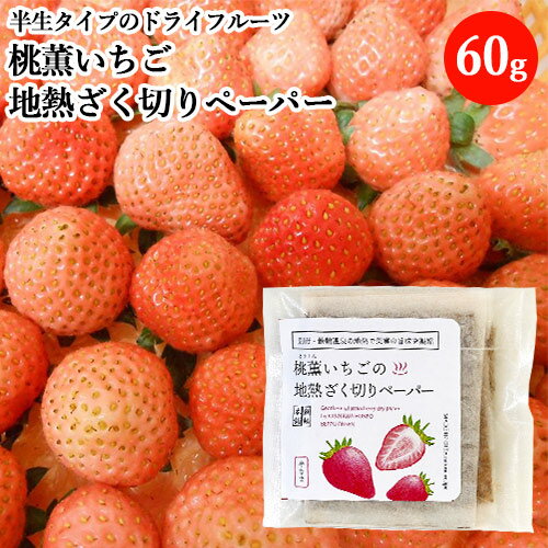 使った食材を捨てずに全部使い切る！アップサイクル 桃薫いちご 地熱ざく切りペーパー レギュラーサイズ 60g 半生ドライフルーツ [鉄輪本舗]