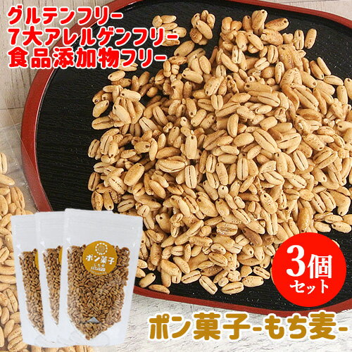 豊富な食物繊維！やさしい味付けで子どもも食べやすい ポン菓子（もち麦）60g×3個セット 大徳【送料無料】