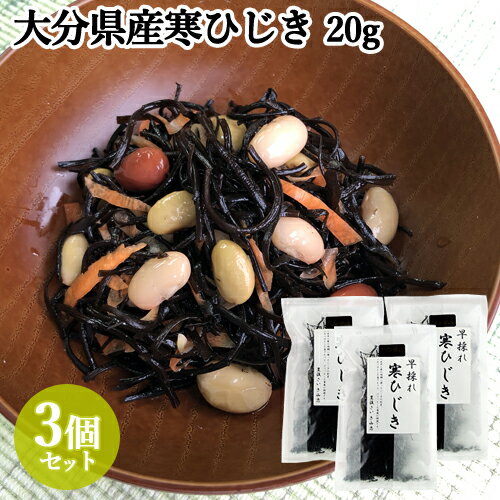 ひじきの風味と食感が一層引き出される 大分県産寒ひじき 本物の美味しさ 20g×3個セット 山忠 【送料無料】