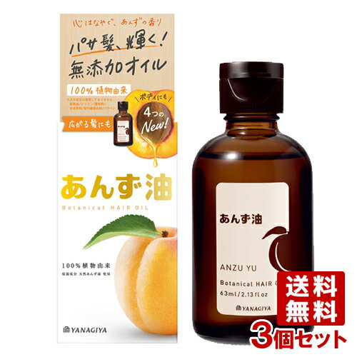 柳屋 あんず油 ヘアオイル 63ml×3個セット YANAGIYA【送料込】【今だけSALE】