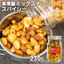 自家製燻製 手づくり 本燻製ミックスナッツ スナッツスパイシー 230g (バターピーナッツ・ピリ辛ジャイアントコーン・カシューナッツ・アーモンド・うまピー) ...