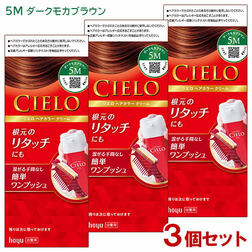 【3個セット】 シエロ(CIELO) ヘアカラー EX クリーム 5M ダークモカブラウン 白髪用 白髪染め ホーユー(hoyu) 【送料込】
