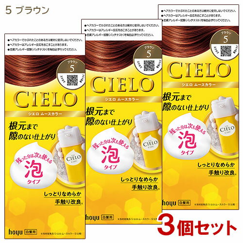 【3個セット】 シエロ(CIELO) ムースカラー 5 ブラウン 白髪用 ホーユー(hoyu) 【送料込】 白髪染め