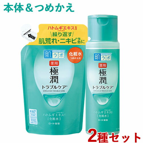 本体&つめかえセット 薬用 極潤 スキンコンディショナー 各170mL 化粧水 詰め替え 詰替用 肌ラボ ハダラボ HADALABO ロート製薬(ROHTO)【送料込】