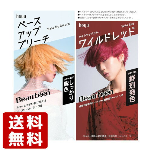 ビューティーン(Beauteen) ベースアップブリーチ＋メイクアップカラー ワイルドレッド 各1セット＜医薬部外品＞ホーユー(hoyu)【送料無料】のサムネイル