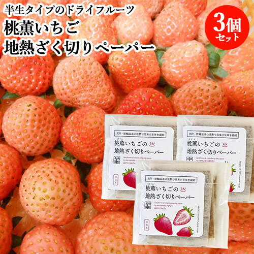 使った食材を捨てずに全部使い切る！アップサイクル 桃薫いちご 地熱ざく切りペーパー レギュラーサイズ 60g×3個セット 半生ドライフルーツ [鉄輪本舗]【メール便送料込】 1