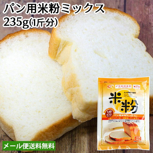 大分県産米 ノングルテン パン用米粉ミックス 235g 米粉パン 1斤使い切りタイプ ライスアルバ【メール便送料無料】