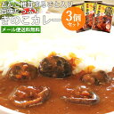日本一の大分県産 肉厚しいたけが丸ごと入った 椎茸カレー 1食分90g×3個セット 干し椎茸「若芽どんこ」使用 大分県椎茸農業協同組合【メール便送料込】