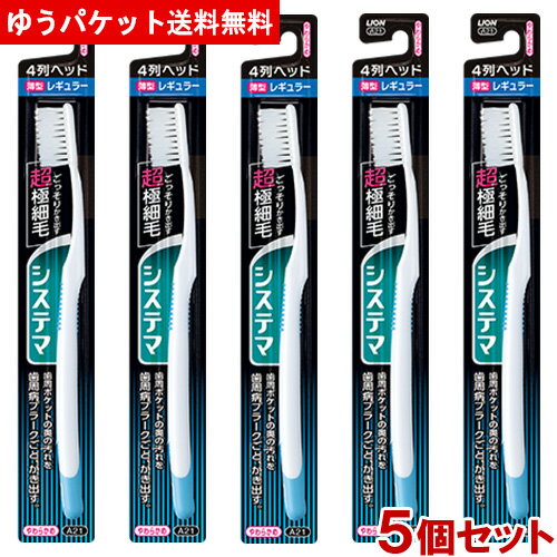 システマ(Systema) ハブラシ レギュラー4列 やわらかめ 5個セット オーラルケア デンタルケア 歯磨き ライオン(LION) メール便送料込