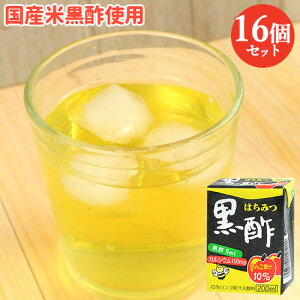 毎日の健康をサポート! りんご果汁10% はちみつ黒酢 200ml×16個セット(ケース販売) カルシウム100mg ヨーグルトン乳業【送料込(北海道除く)】