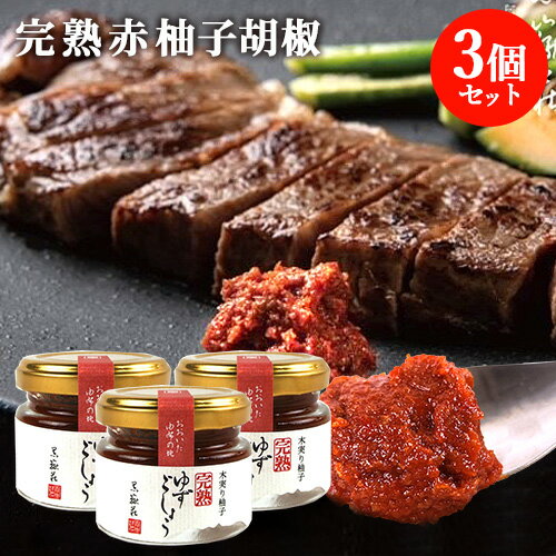 大分県産完熟ユズ＆赤唐辛子使用 完熟ゆずごしょう 40g×3個セット 辛味調味料 柚子胡椒 スパイス ご当地グルメ 肉料理 和え物 黒嶽荘【送料込】