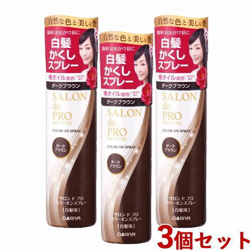 3個セット 白髪用【ダークブラウン】カラーオンスプレー 82g サロンドプロ(SALON de PRO ) ダリヤ (DARIYA)【送料込】