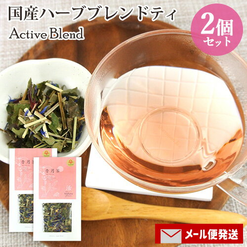 大分県産自然栽培ハーブティ 香月茶『活/Active』10g×2個セット (ハイビスカス/レモングラス/どくだみ/ローズマリー等 6種ブレンド) オーガニック 国産リーフティ kaoluna farm【メール便送料込】