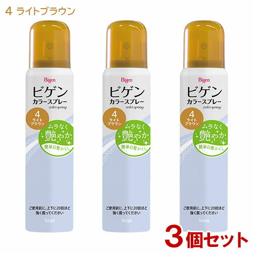 ビゲン(Bigen) カラースプレー 4 ライトブラウン 82g×3個セット ホーユー(hoyu) 【送料込】 ヘアカラー3・4番相当 白髪用 白髪かくし