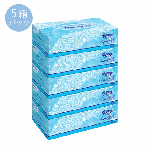 クリネックス(Kleenex) ティシュー アクアヴェール 360枚(180組) 5箱パック ティッシュ ティッシュペーパー 家庭紙 消耗品 生活雑貨 日本製紙クレシア(Crecia)